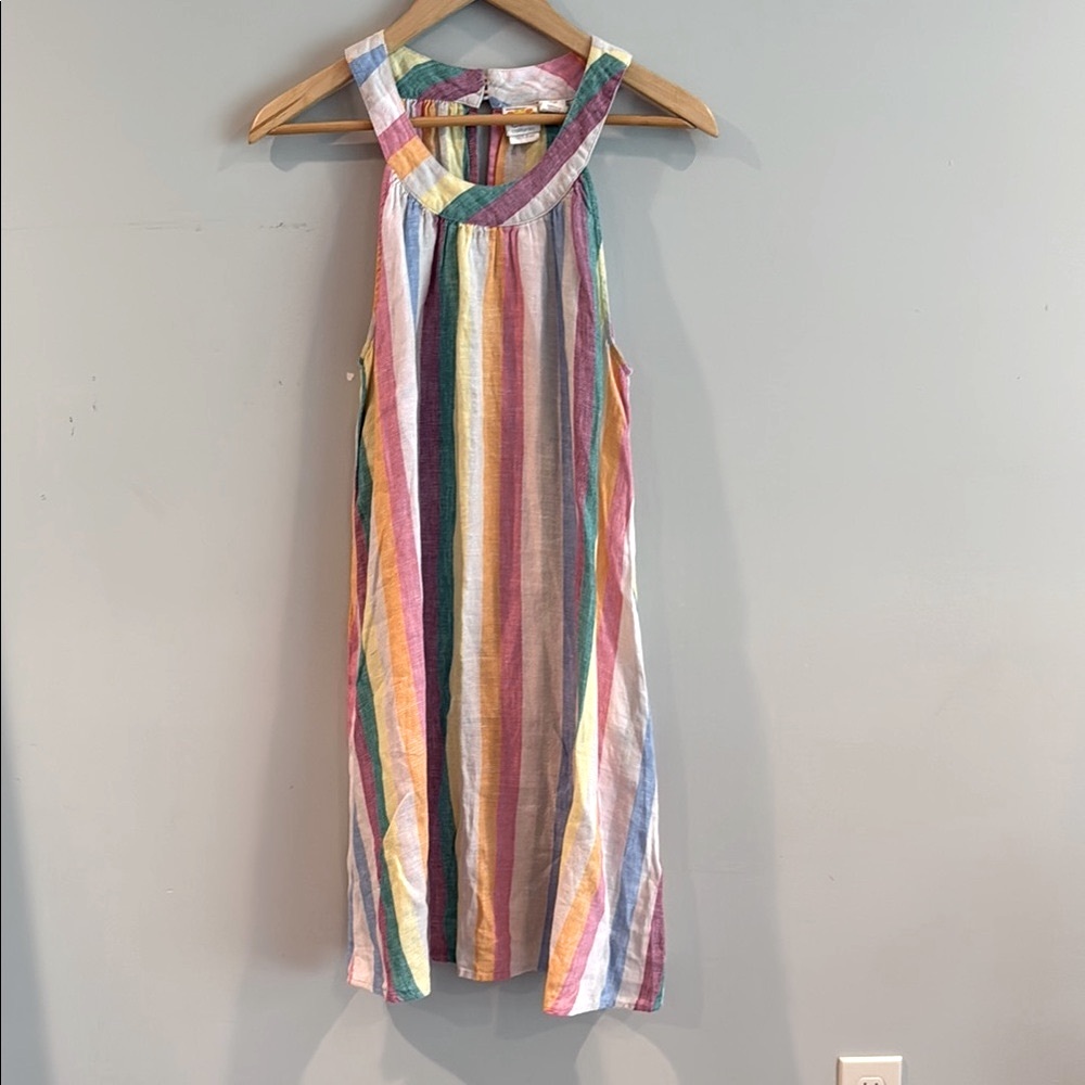 C&C California | Rainbow Striped Linen Dress